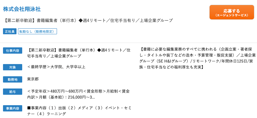 株式会社翔泳社(第二新卒)